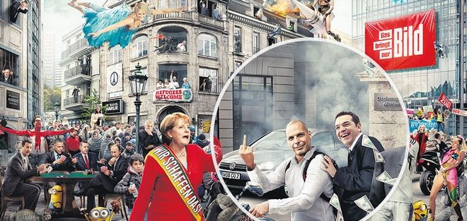 Bild: Το απόλυτο κολάζ για το 2015… με το μεσαίο δάχτυλο του Βαρουφάκη!!!