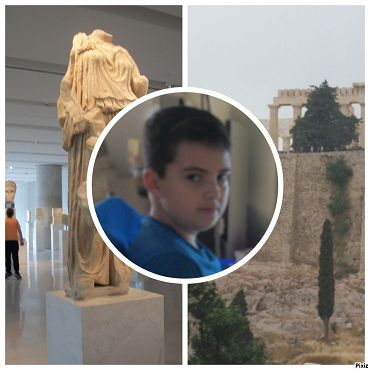 Ένας μικρός ρεπόρτερ, στο μουσείο της Ακρόπολης… (foto)