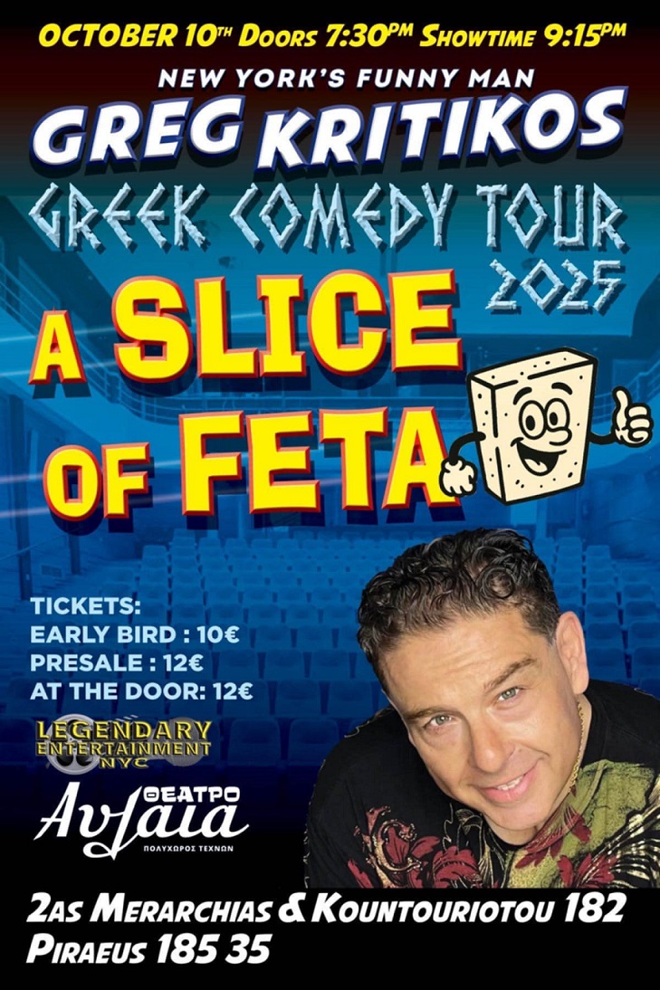 Greg Kritikos «A SLICE OF FETA», στο Θέατρο Αυλαία