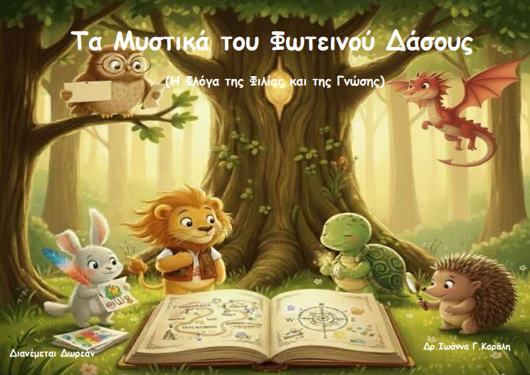 «Τα Μυστικά του Φωτεινού Δάσους», της Ιωάννας Γ. Καράλη, στην προθήκη της «αυλής» μας