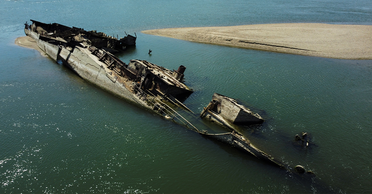 Δούναβης: Έπεσε η στάθμη και εμφανίστηκαν γερμανικά πλοία από τον Β’ Παγκόσμιο πόλεμο
